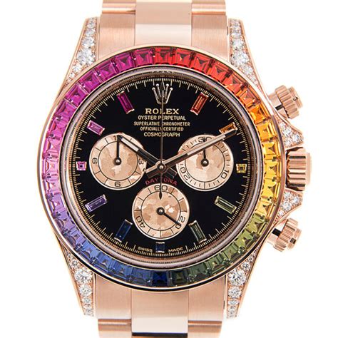 rolex rainbow sapphire daytona chronograph|Rolex rainbow daytona.